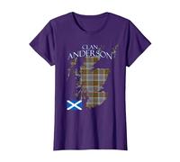 Anderson Scottish Clan Tartan Scotland T-Shirt, Femme, Violet, M