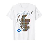 Anderson Scottish Clan Tartan Scotland T-Shirt, Homme, Blanc, M