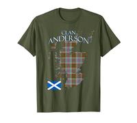 Anderson Scottish Clan Tartan Scotland T-Shirt, Homme, Olive, M