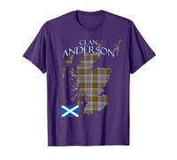Anderson Scottish Clan Tartan Scotland T-Shirt, Homme, Violet, M