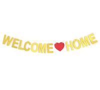andfun party Real Glitter Banner Welcome Home Banner Welcome Decoration Bunting Welcome Sign