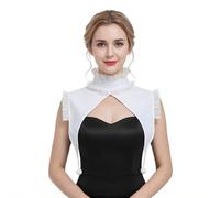 ANDHOM Collier de clown blanc à volants avec pompons, accessoire de costume de théâtre Pierrot Jester (blanc)