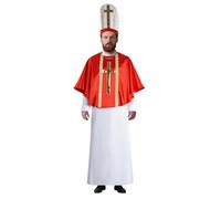 ANDHOM Costume de pape pour adultes et hommes - Tenue de pape biblique - Ensemble de robes bibliques de prêtre - Ensemble de costumade