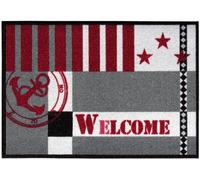 Andiamo 700683 Metropolitan Tapis Attrape-poussière en Polyamide Lavable à 30 °C à la Main Noir/Rouge 39 x 58 cm