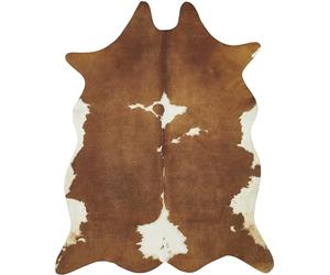 andiamo Amarillo Tapis en Peau de Vache Imitation Fourrure avec Impression Photo Crème/Marron 125 x 155 cm
