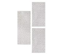 andiamo Bolonia Tapis de Couloir, Polypropylène, Ornement Gris., Set 3 teilig