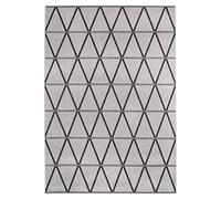 andiamo Louisville Tapis d'intérieur et d'extérieur Moderne tissé avec Bordure entièrement surpiquée 120 x 170 cm Ornement Gris