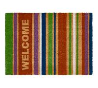andiamo Paillasson en Coco Welcome - pour l'intérieur et l'extérieur - Paillasson en Coco - avec revêtement antidérapant - 40 x 60 cm - Rayures