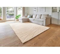 andiamo Tapis Dale - Tapis à poils courts à fort impact pour salon, chambre à coucher, tapis à poils haute densité - Doux et agréable - 120 x 170 cm - Beige