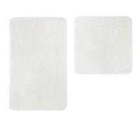 andiamo Tapis de Bain rectangulaire en Microfibre certifié Öko-Tex 100, Polyester, Crème/Blanc., Set 1x 50 x 80 cm + 1x 50 x 50 cm