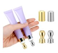 Andibro Lot de 2 tubes à presser sous vide pour crème pour les yeux, tubes à lèvres, flacons à presser pour huiles essentielles, cosmétiques, maquillage et articles de toilette