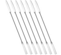 Andibro Lot de 7 mini spatules de laboratoire en acier inoxydable à double extrémité avec pointe carrée et ronde - Idéal pour mélanger les cosmétiques, la cuisine et le laboratoire (15 cm)