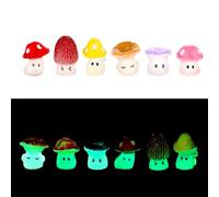 Andibro Mini Champignons Lumineux en Résine, Lot de 12 Jolis Champignons Sauvages Décoration 1.6 X1.4 Cm Miniature de Jardin Féérique Accessoires pour Chambres Cours Jardins en Pot