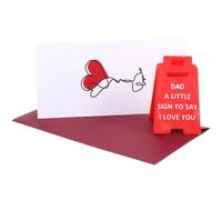 Andibro Mini panneau « I Love You Dad », mini plaque avec carte et enveloppe « A Little Sign To Say I Love You » - Décoration de bureau pour la fête des pères, un cadeau d'anniversaire pour papa