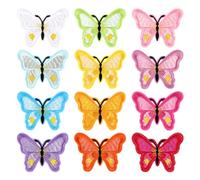 Andibro Patchs Thermocollant Enfant, Pack de 12 Patchs Papillons pour Vêtements Patchs Appliques Brodés de Fleurs Autocollants de Réparation à Coudre DIY pour T-Shirt Vêtement Chapeau
