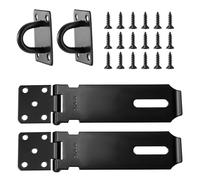 Andibro Vorhängeschloss Haspe, 2er Pack Sicherheits Hasps aus Edelstahl 304 mit 18 Schrauben 12,7 cm Dickes Türschloss Schloss für Fenster Schrank Kellertür Kellerschloss (noir)