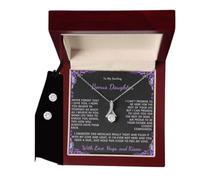 ANDIIS TREASURES To My Darling Bonus Daughter - Never Forget That Boîte de luxe avec finition or blanc/pierre précieuse, oxyde de zirconium, Pierre précieuse, Zircone cubique