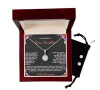 ANDIIS TREASURES To My Wonderful Bonus Daughter - You Are Stronger Finition or blanc 14 carats / Boîte de luxe, pierres précieuses, oxyde de zirconium, Pierre précieuse, Zircone cubique