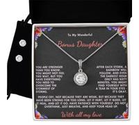 ANDIIS TREASURES To My Wonderful Bonus Daughter - You Are Stronger Finition or blanc 14 carats / Boîte standard, pierre précieuse, oxyde de zirconium, Pierre précieuse, Zircone cubique