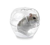 Andiker Bain de Hamster, Toilettes en Plastique Transparent Hamster, Petit Bain en Pet Contenant Un Sauna avec Hamster Pelle, Gerbille, Ours doré (L)