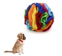 Andiker Balle à renifler pour chiens, balle à renifler interactive colorée en peluche pour soulager l'ennui et le dressage, lavable en machine pour petit chien (couleurs unies, taille S)