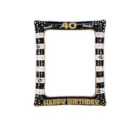 Andiker Cadre Photo Gonflable - Or Noir - Accessoire de Bateau - pour Femme et Homme - Décoration de fête d'anniversaire (Or Noir, 40)