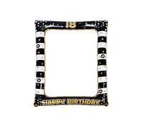 Andiker Cadre Photo Gonflable - Or Noir - Accessoire de Bateau - pour Femme et Homme - Décoration de fête d'anniversaire (Or Noir, 18)
