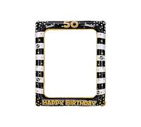 Andiker Cadre Photo Gonflable - Or Noir - Accessoire de Bateau - pour Femme et Homme - Décoration de fête d'anniversaire (Or Noir, 50)