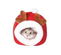 Andiker Lit pour Hamster, Mini Maison Douce et Chaude pour Hamster Mignon antidérapant nid de Couchage pour Petits Animaux Maison pour Mini hérissons (cerf)