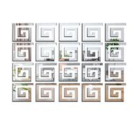 Andiker Lot de 10 autocollants muraux en acrylique - Amovibles - Bricolage - Autocollant 3D - Cadre TV - Décoration de fond pour carrelage, fenêtre, miroir - Petite taille (argenté)