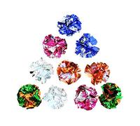 Andiker Lot de 10 balles froissées pour chat, 5 couleurs, jouets interactifs pour chats d'intérieur à mâcher, chasser, couper, mordre, chasser pour tuer le temps et garder la forme (10 pièces)