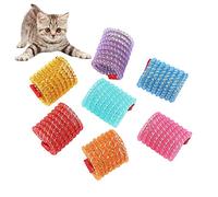 Andiker Lot de 5 jouets à mâcher pour chat - Colorés et interactifs télescopiques - Plume en spirale flexible - Jouet à mâcher pour chaton