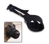 Andiker Muselière pour Chiens avec Ajustable Boucle et Rembourrage Doux, Museliere Respirant Anti AboieMent Anti-Morsure pour Moyens et Museliere Petit Chiens, Noir, S