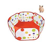 Andiker Parc de jeu portable pour petits animaux, clôture d'exercice en plein air, clôture de cour pliable, parc de jeu pour cochon d'Inde, hamster, chinchillas et hérissons, lapins (rouge)