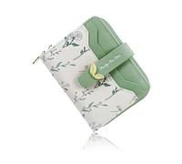 Andiker Petit sac à main pour femme, portefeuille compact à deux volets avec 5 emplacements pour cartes, une poche zippée pour pièces de monnaie, joli et élégant avec motif floral pour femme, usage