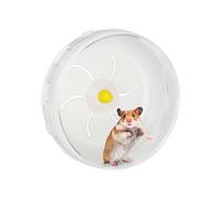 Andiker Roue de course pour hamster de 12 cm, jouet d'exercice silencieux pour hamster, accessoire de cage pour hamster, ours Shih Tzu en soie dorée (blanc)