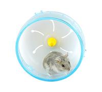 Andiker Roue d'exercice pour hamster nain, 4,72", silencieuse, jouet de sport, cage pour hamster nain, Golden Silk Shih Tzu Ours (bleu 14 cm)