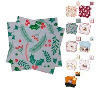 ANDINUS Lot de 40 serviettes de table décorées - Motifs amusants pour fêtes, anniversaires, événements, festivals, Halloween, Noël, rois, Nouvel An, bureau et usage quotidien (Noël B)