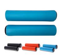 Andinus Poignées en mousse de silicone pour vélo VTT, VTT, BMX - Douces, légères et sans serrage - Prise en main ergonomique et absorption des chocs - Disponible en orange, bleu et noir (bleu)