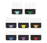 Andis 561475 Ensemble de peignes à clip pour animaux - Construit en plastique, comprend 8 peignes à code couleur de différentes tailles, peigne à attacher, tous les types de pelage, multicolore