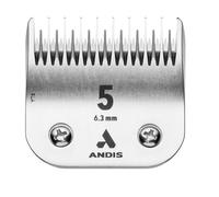 Andis 72640 Lame de Tondeuse pour Chien Ultraedge en Acier Infusé de Carbone, Taille 5, dents Sautées, Longueur de Coupe 1/4, Chrome
