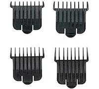 Andis - Jeu de 4 sabots de coupe à fixation Snap-On pour lame en T | Usage professionnel, faciles à nettoyer, tailles des sabots 0, 1, 2, 3 (1/16", 1/8", 1/4", 3/8") - Noir