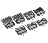 Andis Master Series Lot de 7 peignes de fixation pour tondeuse à cheveux avec clip en métal Noir