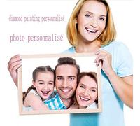 andisi Photo personnalisée diamant broderie 5D DIY Diamond Painting Private Custom Full rondes Image de strass Daimond Painting Diamant Mosaïque Drill (40x50cm)