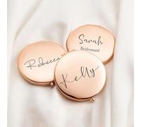 Andisijq Lot de 6 miroirs compacts personnalisés gravés - Miroir de poche pliable - Petit miroir de maquillage de voyage pour mariage, demoiselle d'honneur, fête de mariée