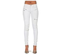 Andiwa Pantalon en similicuir pour femme style biker avec fermeture éclair et coutures, effet push-up fessier, stretch, skinny, leggings en PU Petite/Regular/Tall