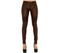 Andiwa Pantalon/Leggings en Similicuir pour Femmes Style Biker avec Fermetures Éclair et Coutures Push-Up Fesses Stretch Moulant PU Petite/Standard/Grande