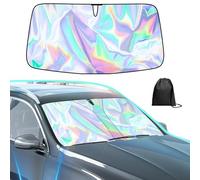 Andiwa Pare-soleil avant de voiture, pare-soleil intérieur pliable, protection contre la chaleur, pare-soleil avant pliable, bloque les rayons UV (140 x 70 cm)