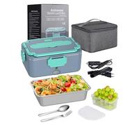 Andmenow 100 W chauffe-plat électrique pour voiture et maison, récipient amovible en acier inoxydable 304, fourchette et cuillère SS et sac de transport