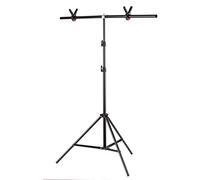 Andoer 1 x 2 m T-Shape Backdrop Stand Kit de support de fond Matériau en alliage d'aluminium Heavy Duty Portable Hauteur réglable pour studio de vidéo photo avec clip à ressort noir